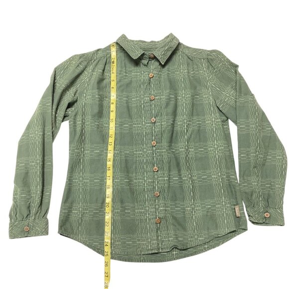 Woolrich Women's Green Pattern Shirt, Size Medium, Cotton, Button Front, Casual - Picture 7 of 10